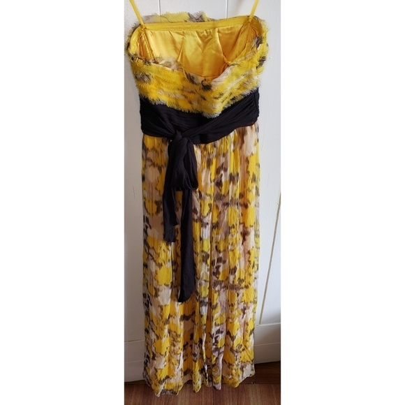 BCBGMaxAzria Yellow Strapless Maxi Dress - Picture 3 of 8